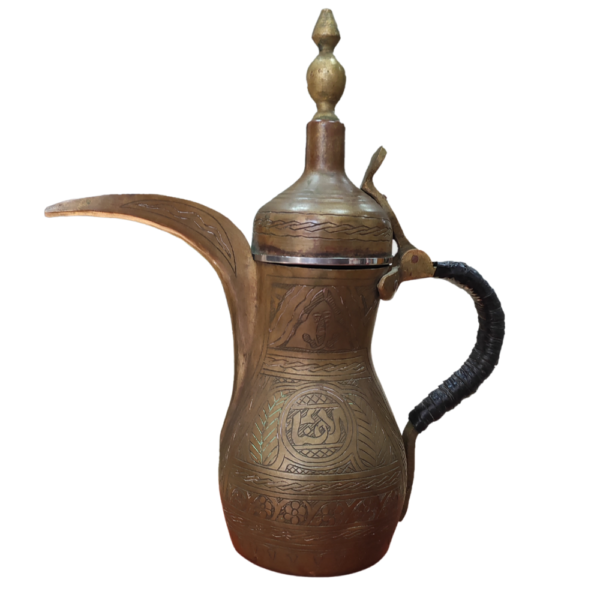 Antique Middle Eastern Copper Coffee Pot, Etched Islamic Copper Dallah, Ancient Arabic Coffee Pot, Authentic Copper Turkish jug.