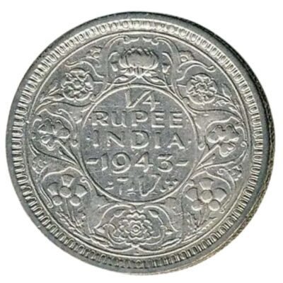 1/4 Rupee India 1943 – George Vi – 100% Original | Buy in Bulk Ancient Coin Collection