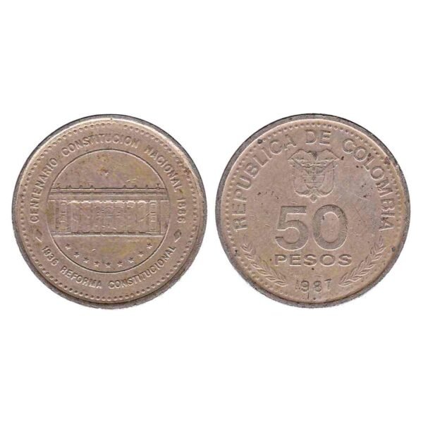 Colombo 50 Pesos National Constitution Coin