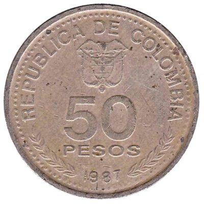 Colombo 50 Pesos National Constitution Coin 1987