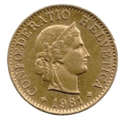 Five Centimes (Rappen) 1981, Coin from Switzerland