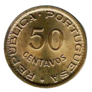 Mozambique 50 centavos coin , 1953-1957_back