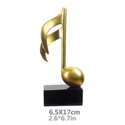 Musical Note Sculpture Hand-Painted Polyresin (Decoration)