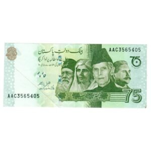 Pakistan Seventy Five Rupees RS75 Note Front Side