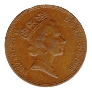 Queen ELIZABETH 11 1985 United Kingdom 2 Penny _ Coin front side