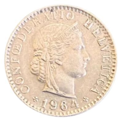 Switzerland 20 rappen Coin, 1964