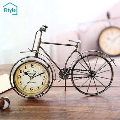 Vintage Iron Bicycle Table Clock