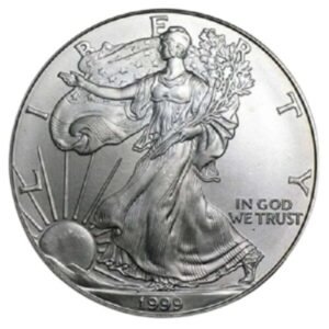 1999-1 Ounce American Silver Eagle Shipping .999 Fine Silver Uncirculated US Mint b