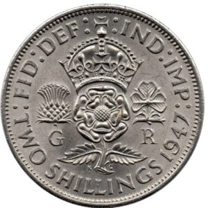 2 Shillings – George VI 1947-Back