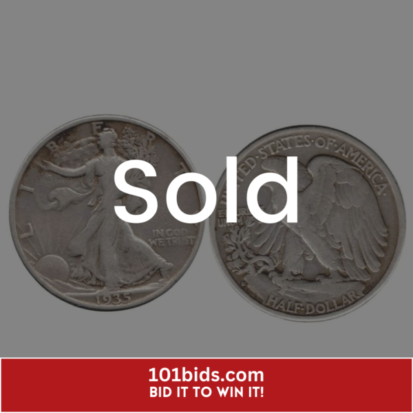 1935-Liberty-Walking-Half-Dollar-VF-Very-Fine-90-Silver-50c-US-Coin-Front-Back sold
