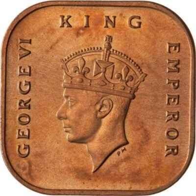 1943 King George VI Malaya Malaysia 1 Cent Coin