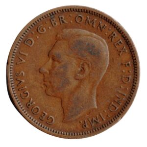 1945 UK Great Britain George VI Bronze Halfpenny Good-Front