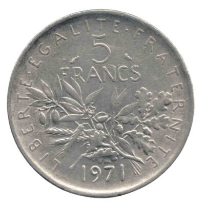 1971 Republic of France 5 Frances