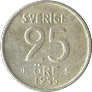 25 Öre – Gustaf VI Adolf – Sweden Coin Back Side