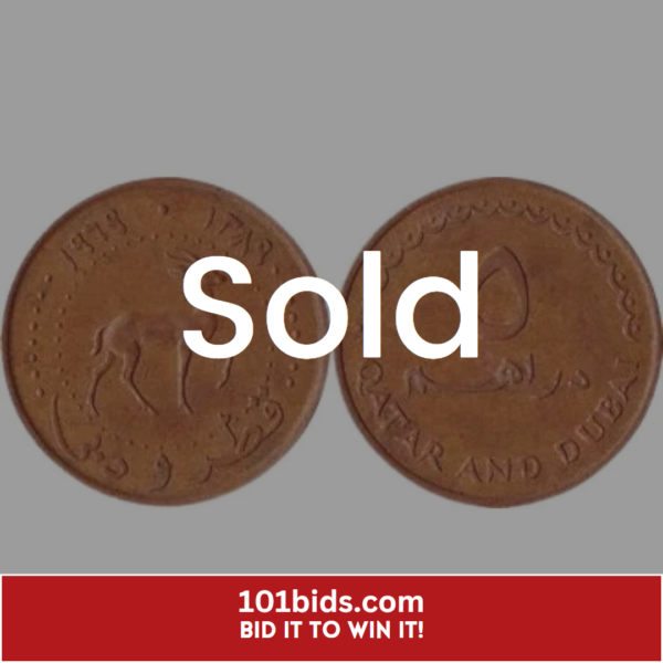 5-Dirhams-–-Qatar-and-Dubai-1977-Front-Back sold