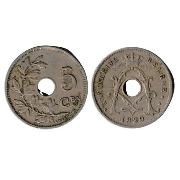 Belgium 5 Centimes – Léopold III BELGIE-BELGIQUE 1920-Front & Back