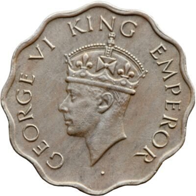 Copper Nickel One Anna Coin of KIng George VI of Calcutta India 1946.