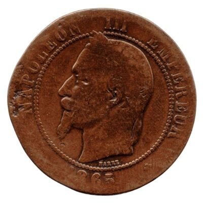 FRANCE 10 CENTIMES 1865 NAPOLEON...