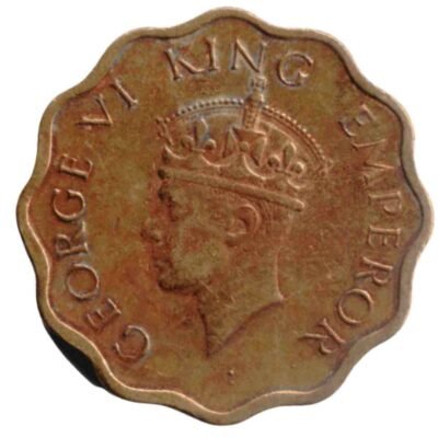 India 1 Anna George VI King Emperor used Coin 1944