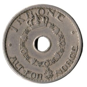 Norway 1 Krone Haakon VII 1925 1951 Coin Back Side nnmmvv