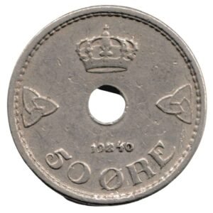 Norway 50 Øre – Haakon VII 1940_front