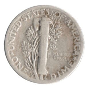 USA$50 Face 90% Silver Mercury Dimes Circulated 1944-Back (2)