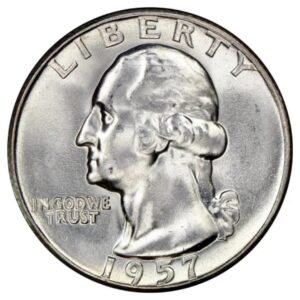 WASHINGTON QUARTERS 1957 25C MS_ Coin Front Side