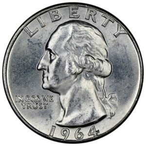 WASHINGTON QUARTERS 1964 25C MS_back _ _ Coin Front Side
