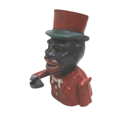 cast iron black man coin bank 1900-1970s