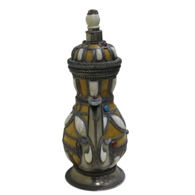 Moroccan Ceramic and Silver Filigree Decorative Tea Pot