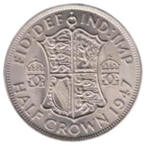 ½ Crown – George VI 3rd type; no ‘IND_IMP’ – United Kingdom -1950_back