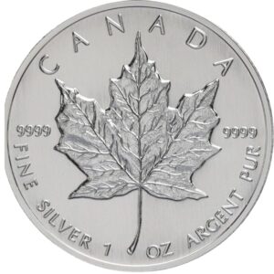 Canada 5 Dollars 1994 Elisabeth II. – Maple Leaf EF 1 oz Fine Silver (Non-circulating coin, Proof Coin)-Back