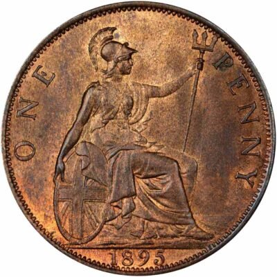 Great Britain One Penny 1895 Georgivs V DEI GRA BRITT Coin