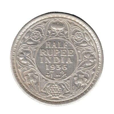 Half Rupees India 1936 George v UNC Condition Coin