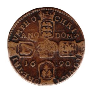 Ireland Crown 1690 Gunmoney Die axis upright_front