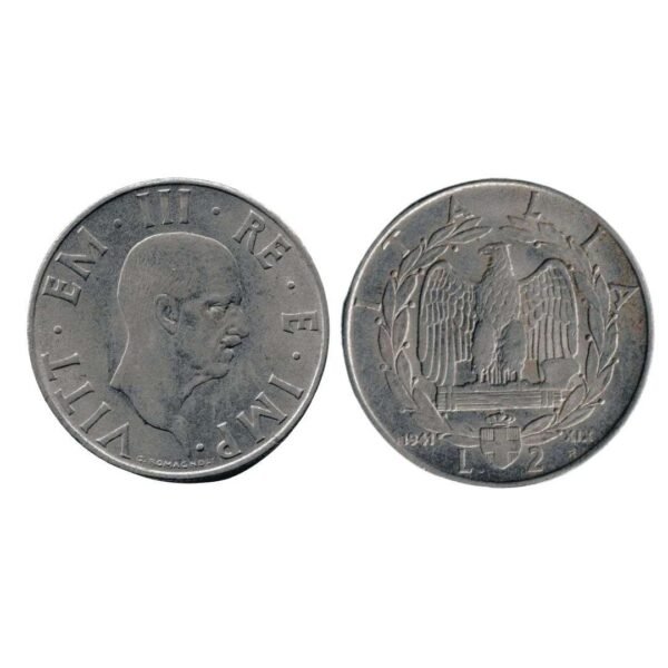 Italy-2-Lire-1939-1943-Vittorio-Emanuele-III nnmmvv