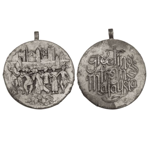 Pewter medal greeting malaysia