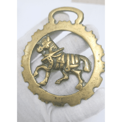 Vintage Horse Brass Trotting Shire...