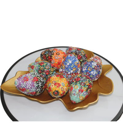 Set of Hand Painted Turkish Ceramic Decorative Desktop Egg