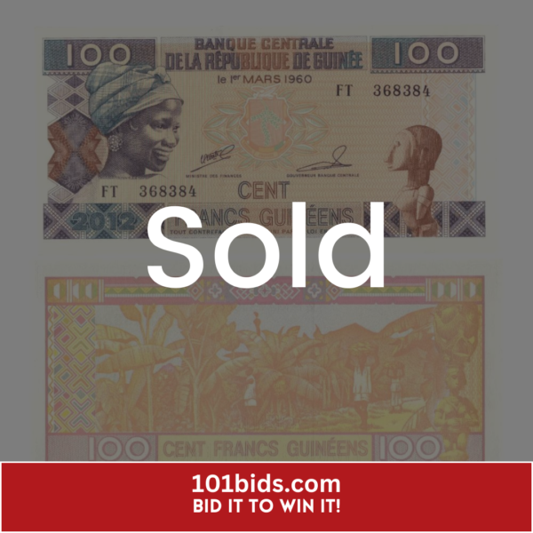 100-Francs-Guinea-2012- sold