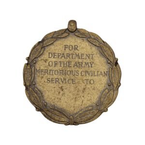 Army Meritorious Civilian Service Award Medal back