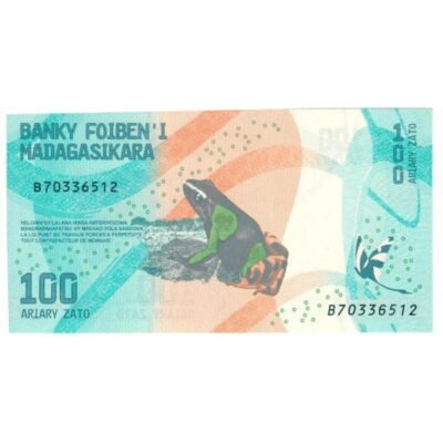Madagascar 100 Ariary UNC Condition Issued in 2017