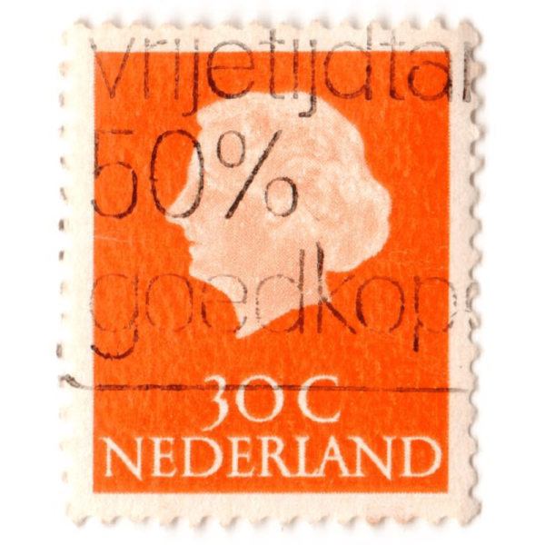 Netherlands, Queen Juliana, NEDERLAND 30 C 1953 AED 5