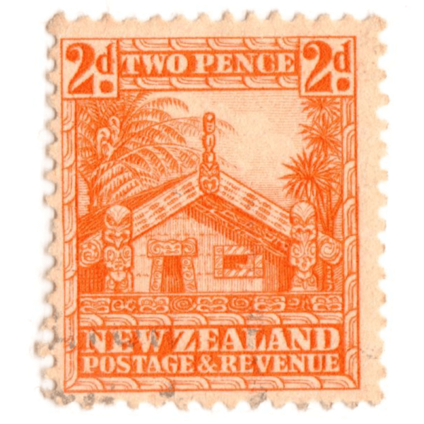 New Zealand Maori Council House 2 pence 1935 10Aed