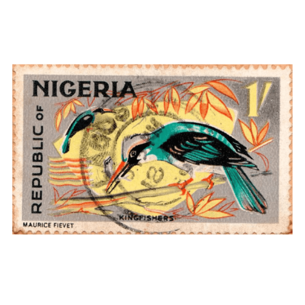 Nigeria-Blue-breasted-Kingfishers-Birds-1Sh-1966-3Aed