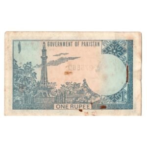 Pakistani One Rupees Note 1975 Back Side-min