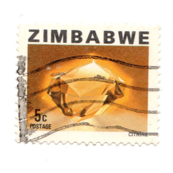 Zimbabwe 5c Citrine Gem Stone Stamp Postage 1980 - 3Aed