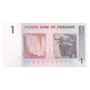 1 Dollar Zimbabwe 2007 1 back