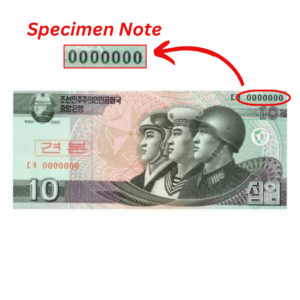 10 Won North Korea 2002 Specimen Note UNC Condition notify