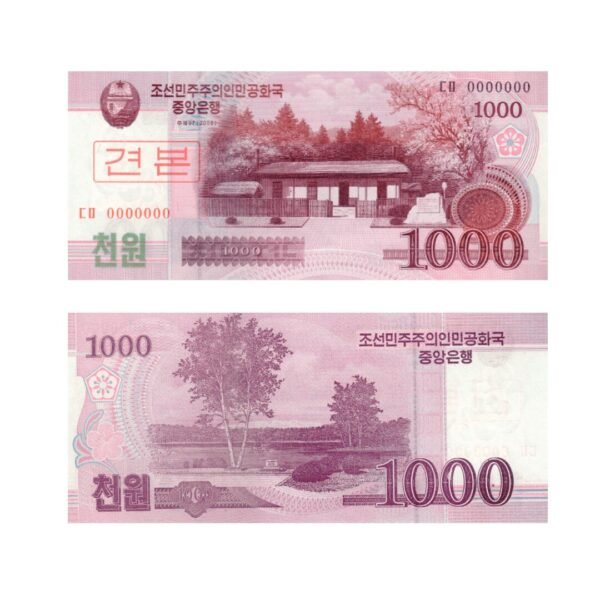 1000 Won North Korea 2008 Specimen Notes